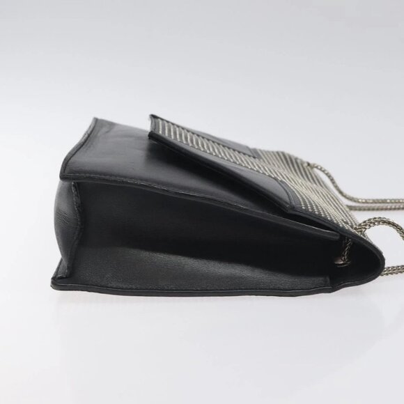 SAINT LAURENT Chain Betty Shoulder Bag Leather Black Silver Auth 130120 - Picture 3 of 15